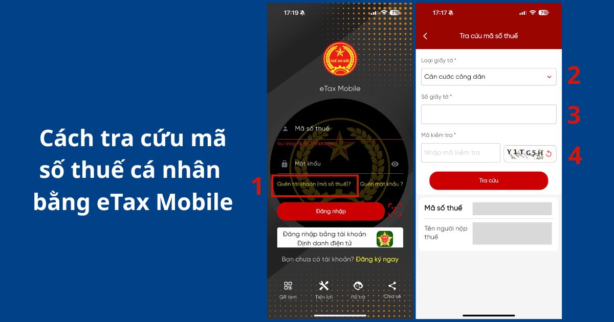Tra cứu mã số thuế cá nhân qua ứng dụng eTax Mobile